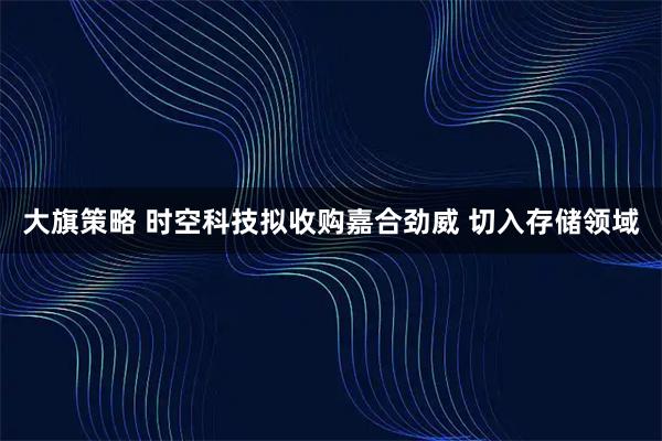 大旗策略 时空科技拟收购嘉合劲威 切入存储领域